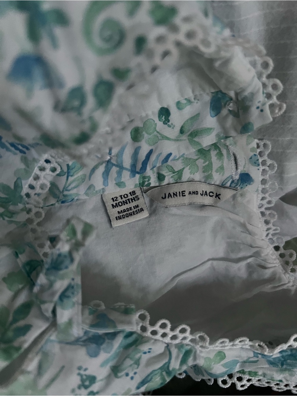 Janie and Jack Blue Floral Tank Light Blue Shorts outfit sandals 12-18 months - Picture 7 of 9